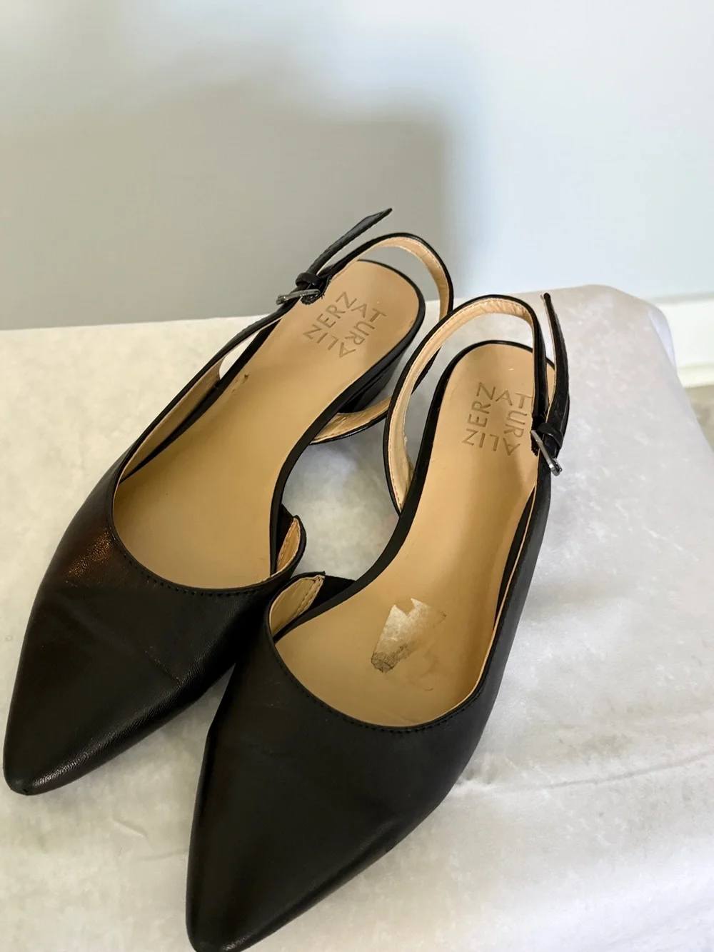 Black Pointed Slingback Flats Naturalizer